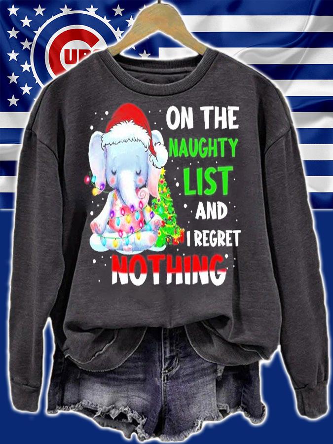 Elephant On The Naughty List And I Regret Nothing Shirt t-shirt