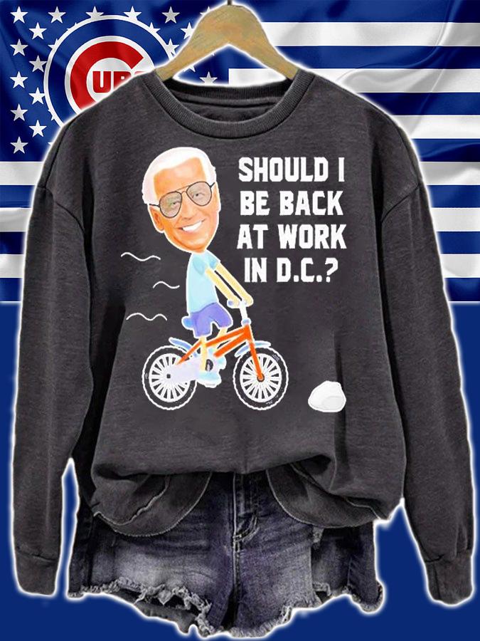 Joe Biden Riding His Bike Should He Go Back To Dc T-Shirt t-shirt sweatshirt