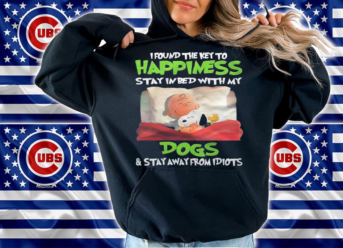 Peanuts Charlie Brown Snoopy I Found The Key To Happiness Stay In Bed With My Dog Shirt t-shirt