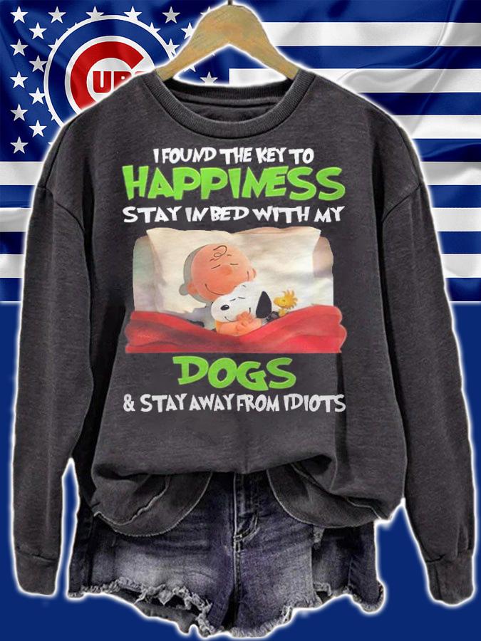 Peanuts Charlie Brown Snoopy I Found The Key To Happiness Stay In Bed With My Dog Shirt t-shirt
