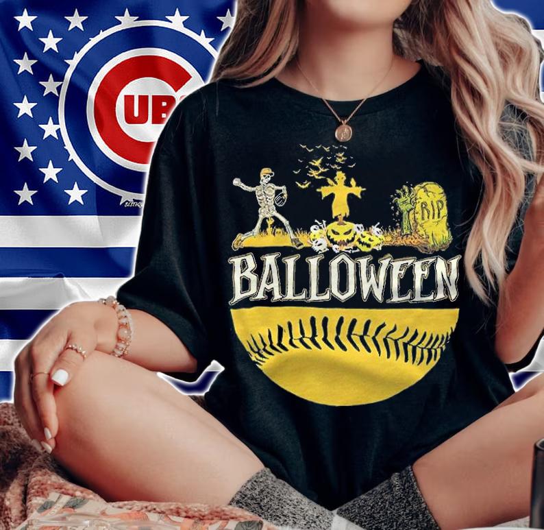 Halloween Balloween Softball Baseball T-Shirt t-shirt woman shirt