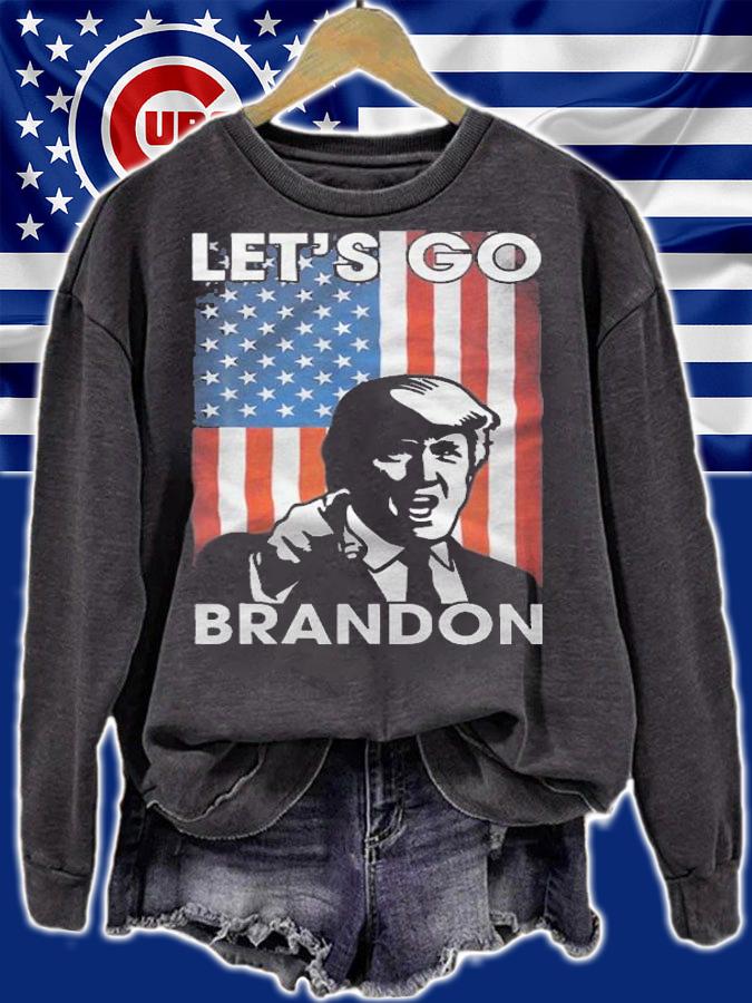 Let's Go Brandon Trump Conservative American Flag T-Shirt t-shirt sweatshirt
