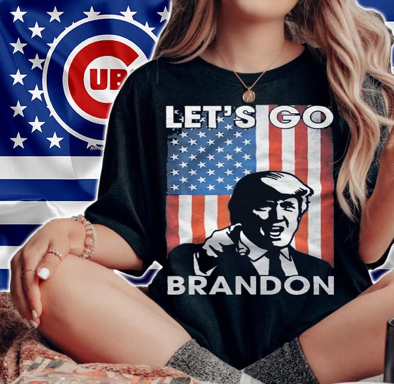 Let's Go Brandon Trump Conservative American Flag T-Shirt t-shirt woman shirt
