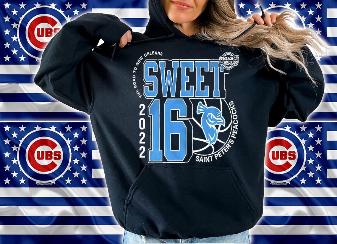 Saint Peter's Peacocks March Madness Sweet 16 NCAA The Road To New Orleans 2022 T-Shirt t-shirt hoodie