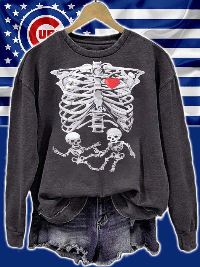 Skeleton Pregnancy Twin Baby Boys X-Ray Halloween Costume Shirt t-shirt sweatshirt