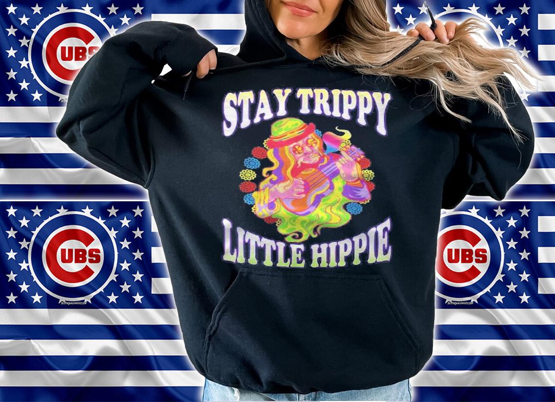Stay Trippy Little Hippie Smoking Flower Guitars Psychedelic Shirt t-shirt
