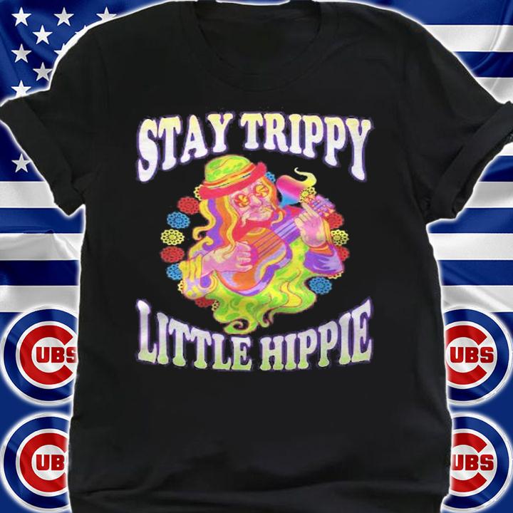 Stay Trippy Little Hippie Smoking Flower Guitars Psychedelic Shirt t-shirt
