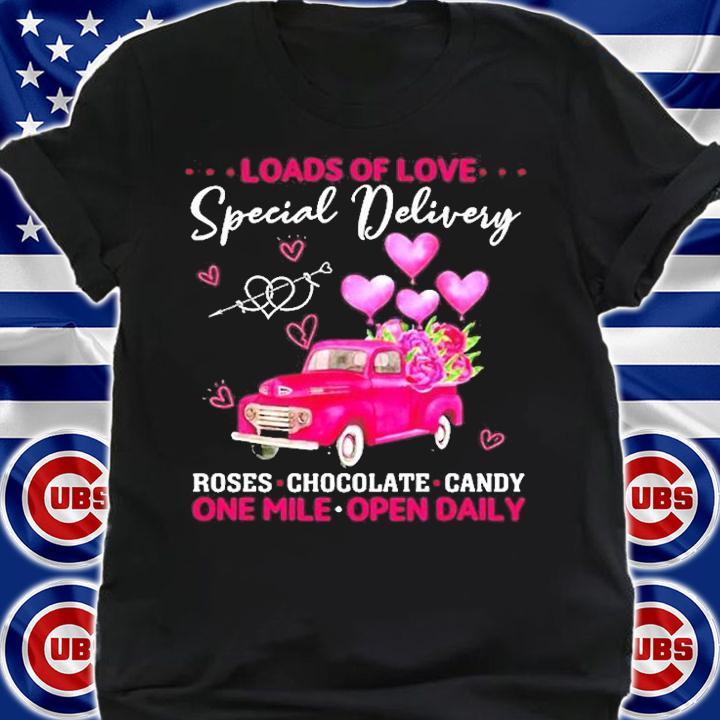 Valentines Day Womens Valentine Pink Truck T-Shirt t-shirt