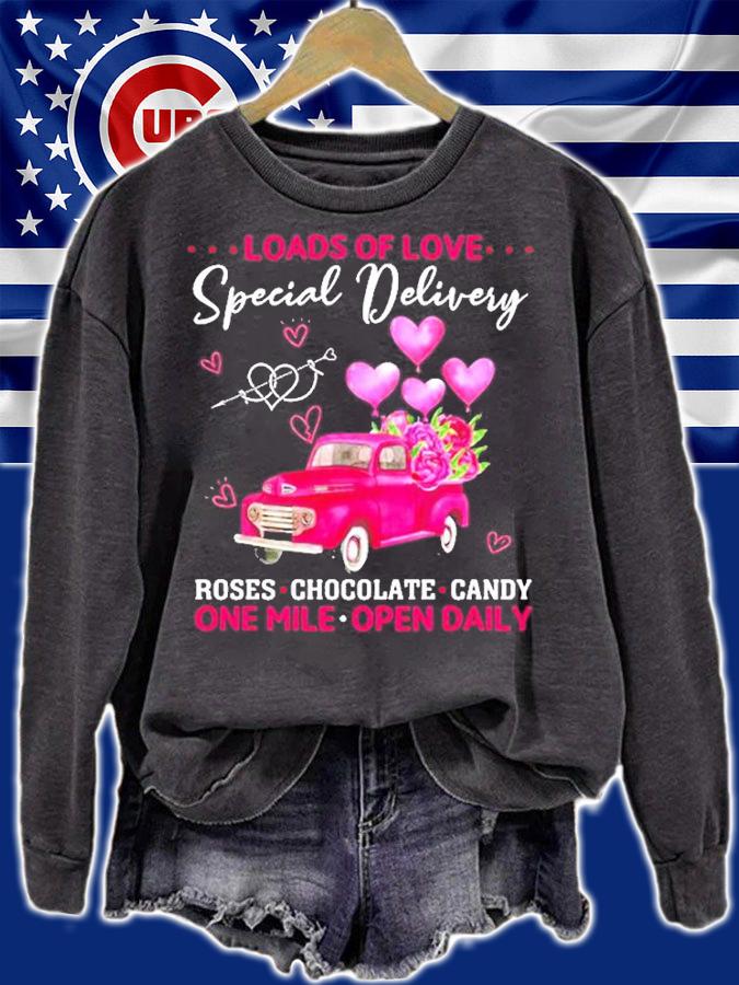 Valentines Day Womens Valentine Pink Truck T-Shirt t-shirt