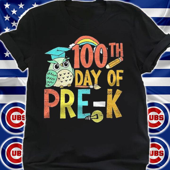 Wise Bird Owl 100Th Day Of Pre K Happy 100 Days Of School Shirt t-shirt