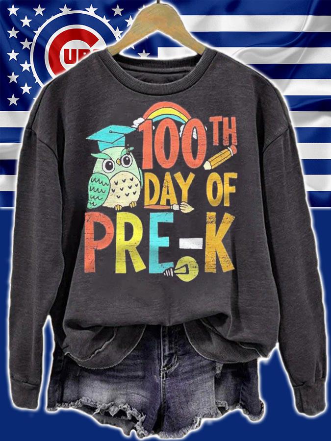Wise Bird Owl 100Th Day Of Pre K Happy 100 Days Of School Shirt t-shirt