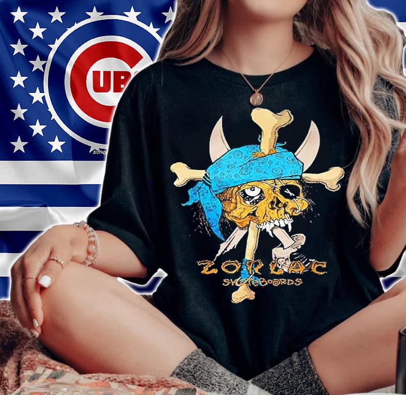 Zorlacss Pushead Pirate Skulls T-Shirt t-shirt woman shirt