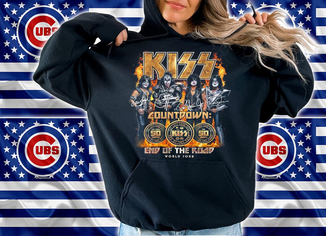 Kiss Countdown Kiss Band End Of The Road World Tour Signatures t-shirt