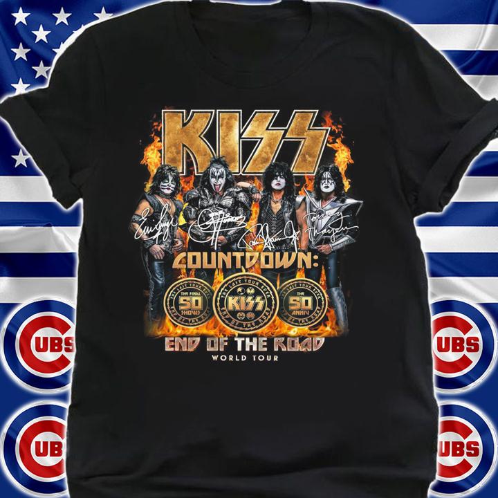 Kiss Countdown Kiss Band End Of The Road World Tour Signatures t-shirt