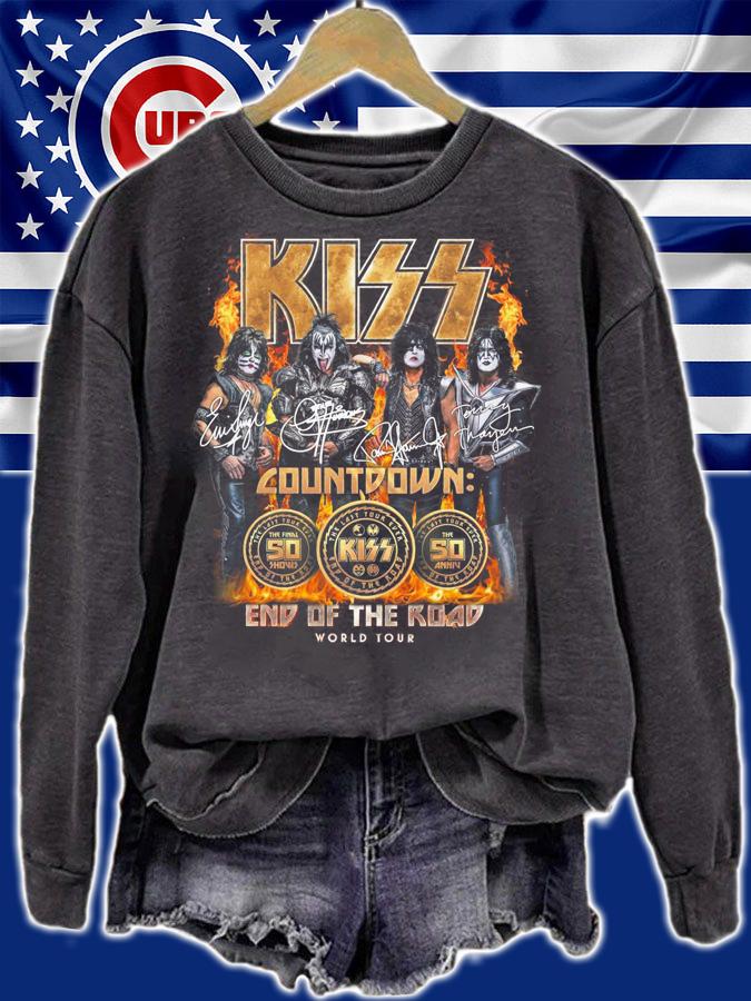 Kiss Countdown Kiss Band End Of The Road World Tour Signatures t-shirt