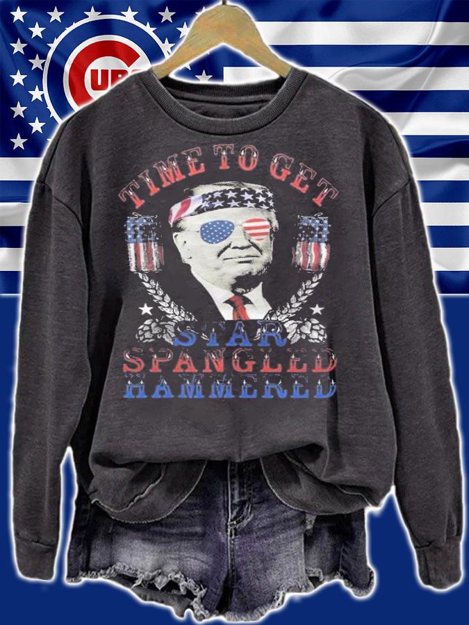 Official time To Get Star Spangled Hammered 4th July Trump T-Shirt t-shirt