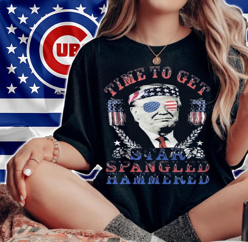 Official time To Get Star Spangled Hammered 4th July Trump T-Shirt t-shirt