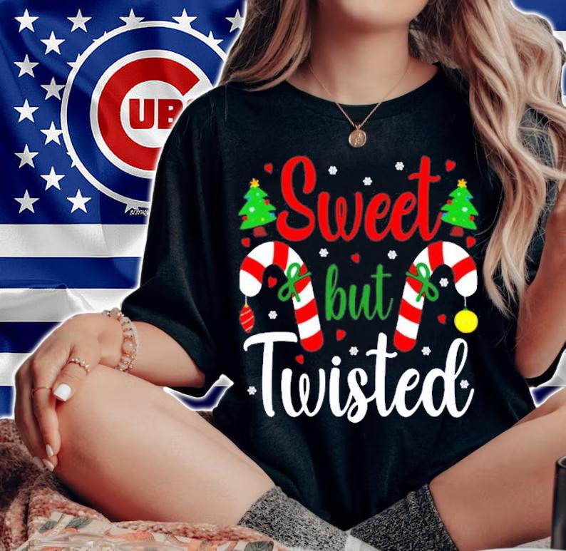 Sweet But Twisted Funny Candy Cane Merry Christmas Pajama T-Shirt t-shirt woman shirt