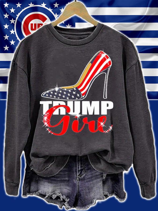Trump Girl Stilettos High Heel American Flag Trump T-Shirt t-shirt sweatshirt