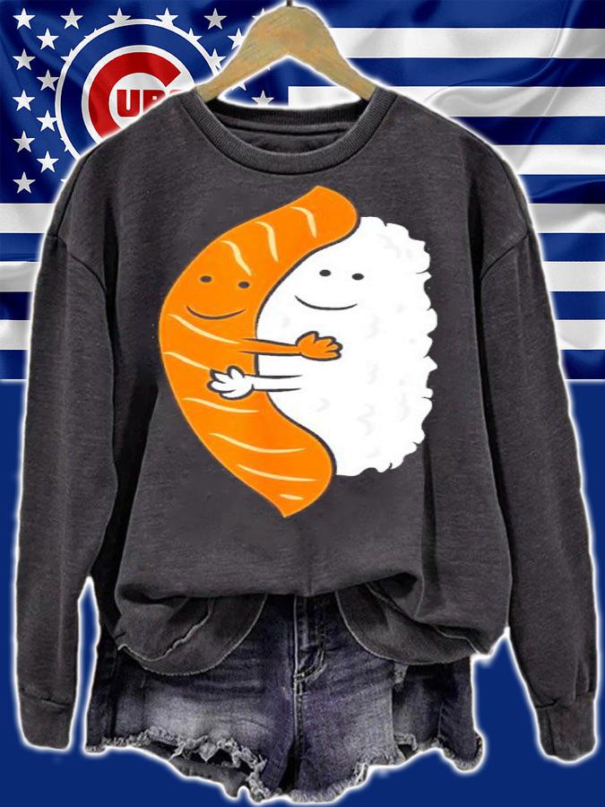Sushi Hugging Salmon Cute Japanese Shirt t-shirt
