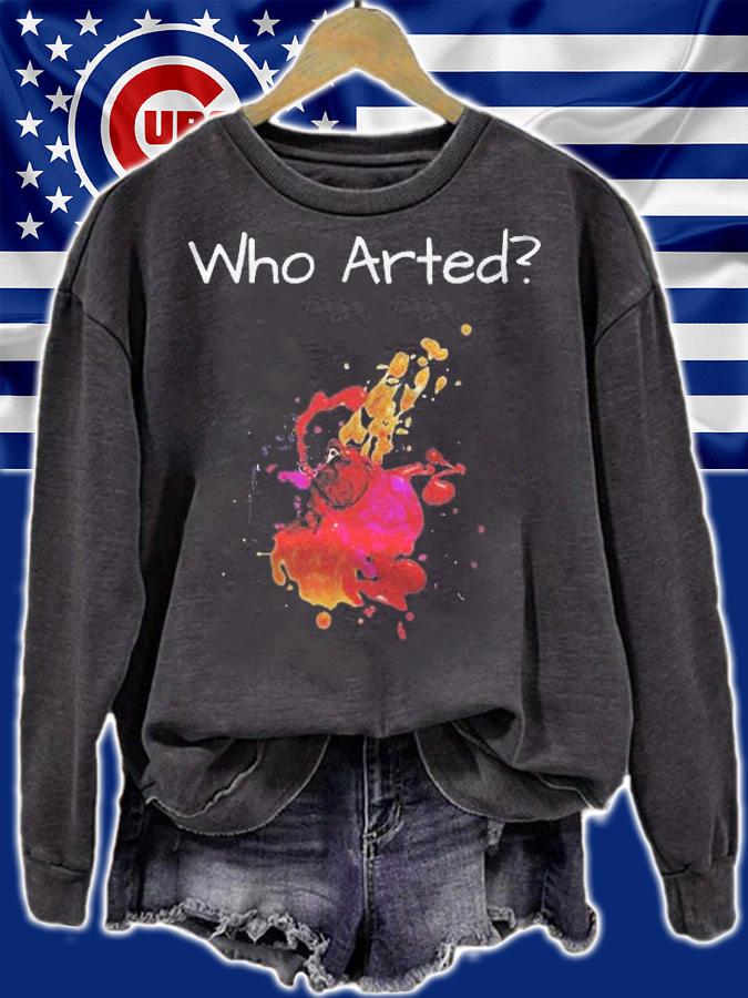 Funny Who Arted Artist Paint Splash Shirt