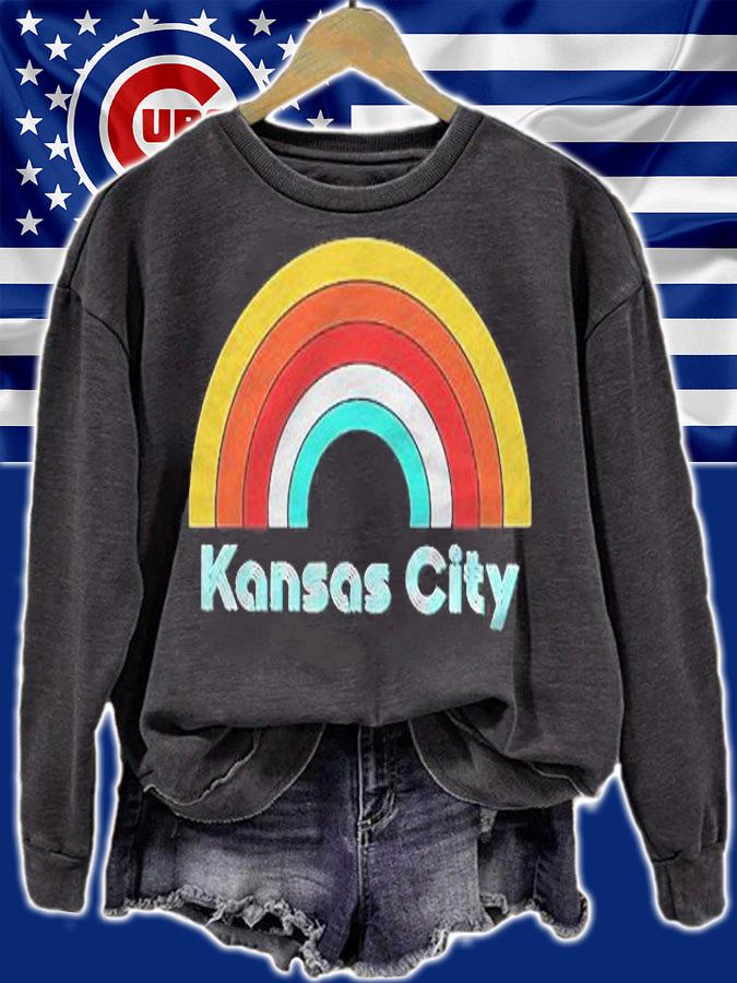 Kansas City Retro Style Rainbow Shirt sweatshirt