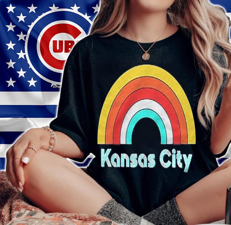 Kansas City Retro Style Rainbow Shirt woman shirt