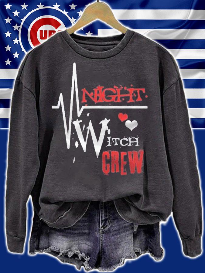 Night Witch Crew For Nurses Witch Halloween Shirt sweatshirt