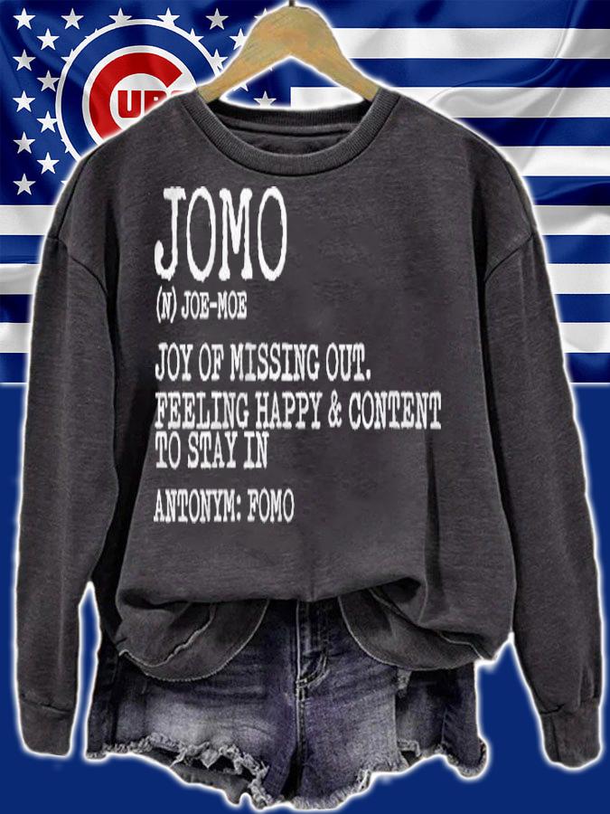 Womens Jomo The Joy Of Missing Out Fun Happy Content Gift T-shirt