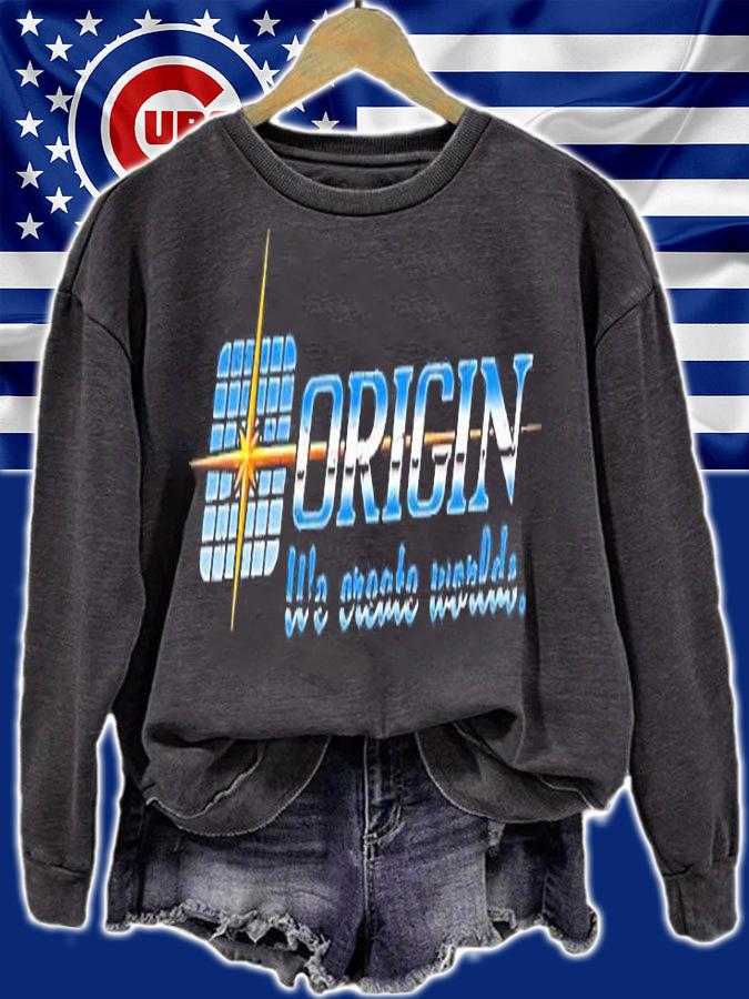 Origin We Create Worlds Systems Logo T-Shirt sweatshirt