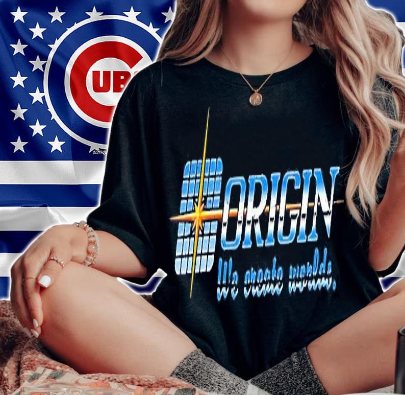 Origin We Create Worlds Systems Logo T-Shirt woman shirt