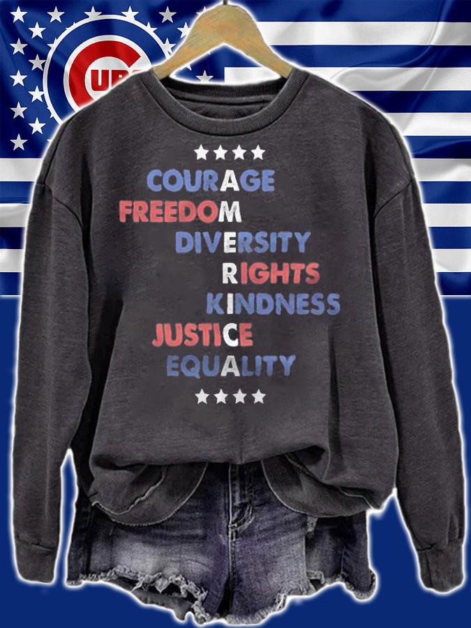 Courage Freedom Diversity Rights Kindness Anti Trump T-Shirt sweatshirt