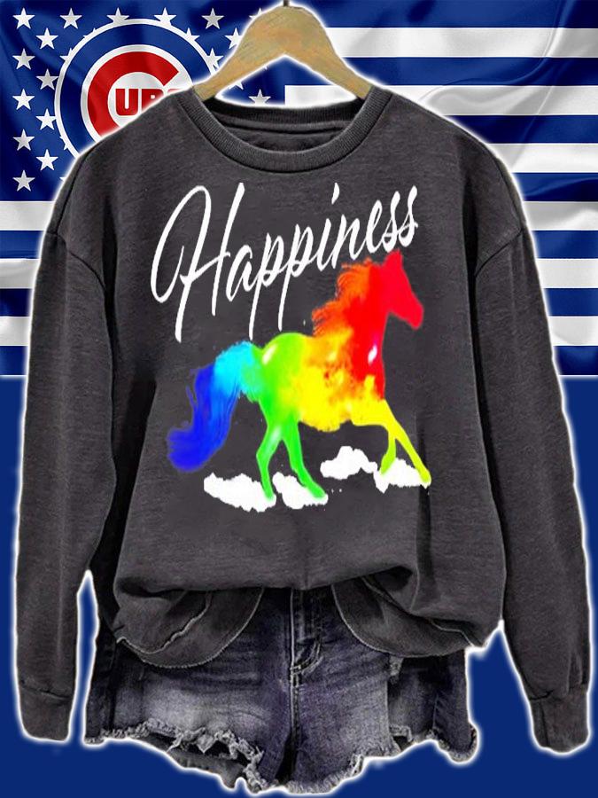 Happiness Horse Lover Equestrian Horseback Rider T-Shirt sweatshirt