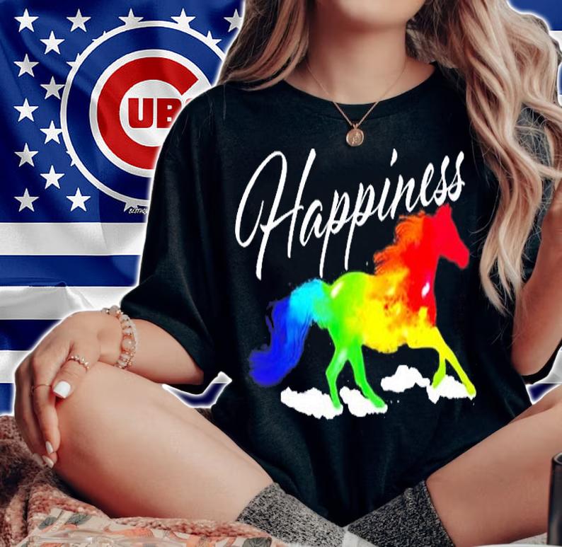 Happiness Horse Lover Equestrian Horseback Rider T-Shirt woman shirt