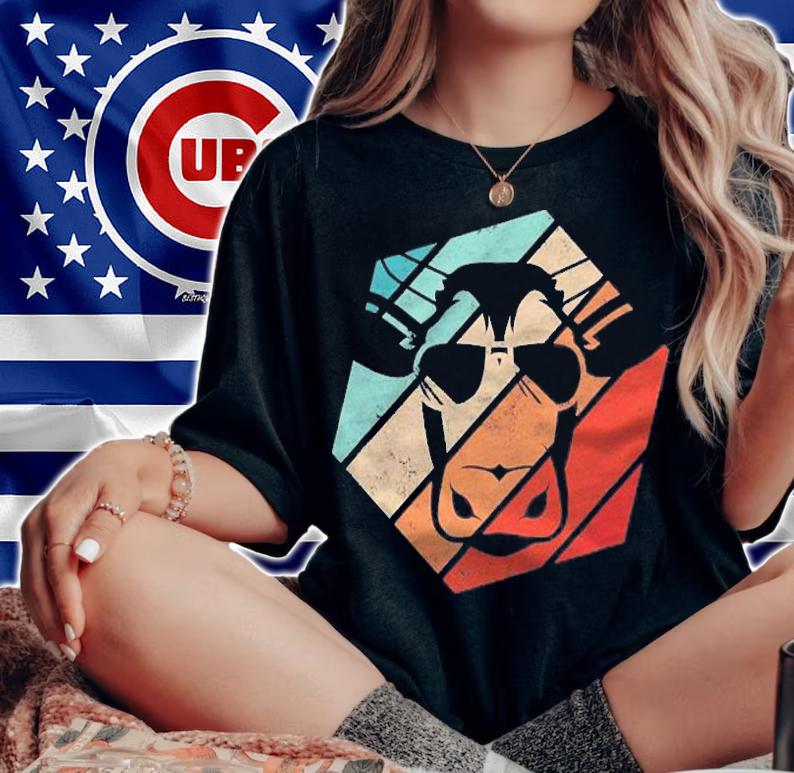 Cow Retro Style Vintage Cow Wearing Sunglasses Shirt woman shirt