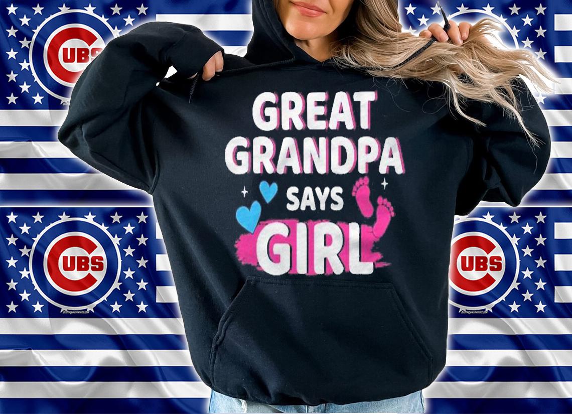 Mens Gender Reveal Great Grandpa Says Girl Matching Baby Party Shirt hoodie