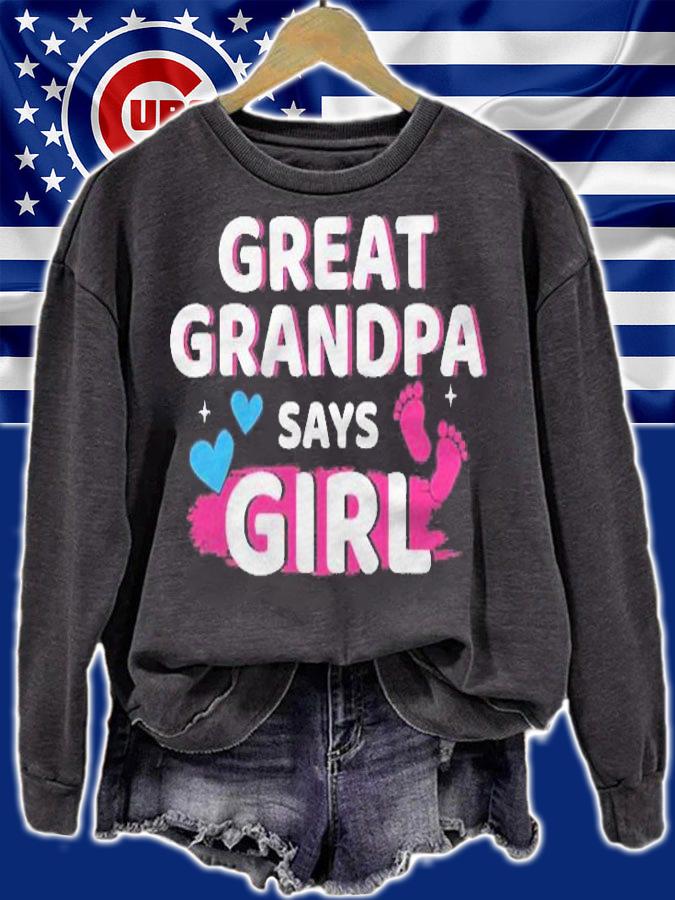 Mens Gender Reveal Great Grandpa Says Girl Matching Baby Party Shirt sweatshirt