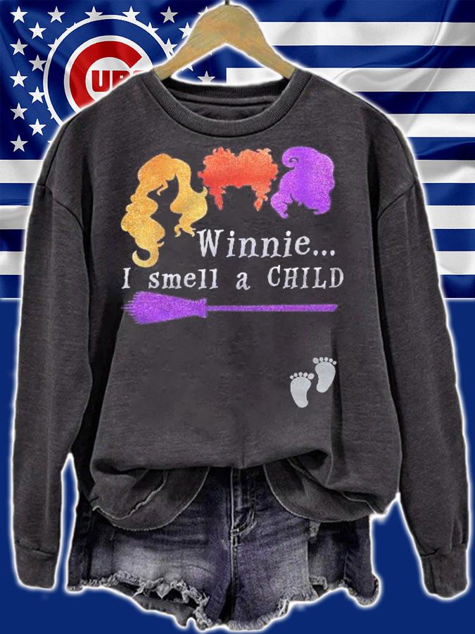 Pregnancy Halloween Costume For Women Winnie I Smell A Child Shirt sweatshirt