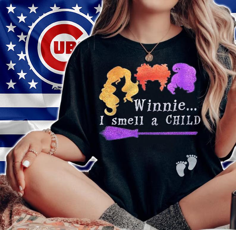 Pregnancy Halloween Costume For Women Winnie I Smell A Child Shirt woman shirt