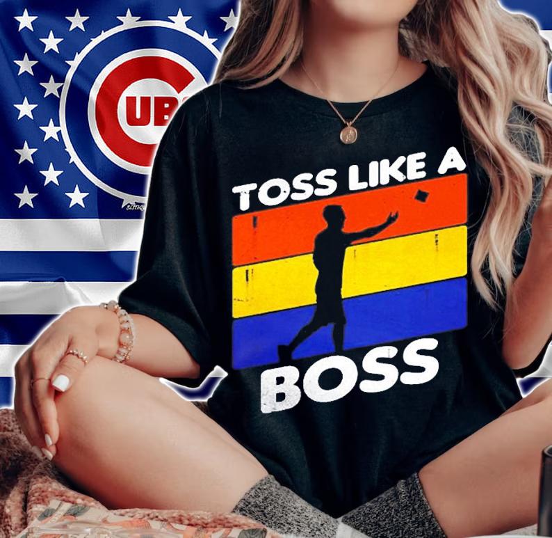 Toss Like A Boss Cornhole Retro Distressed Style Pullover T-Shirt woman shirt