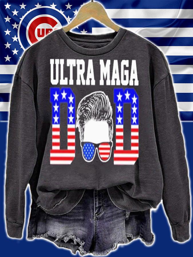 Ultra MAGA Dad America Flag Shirt