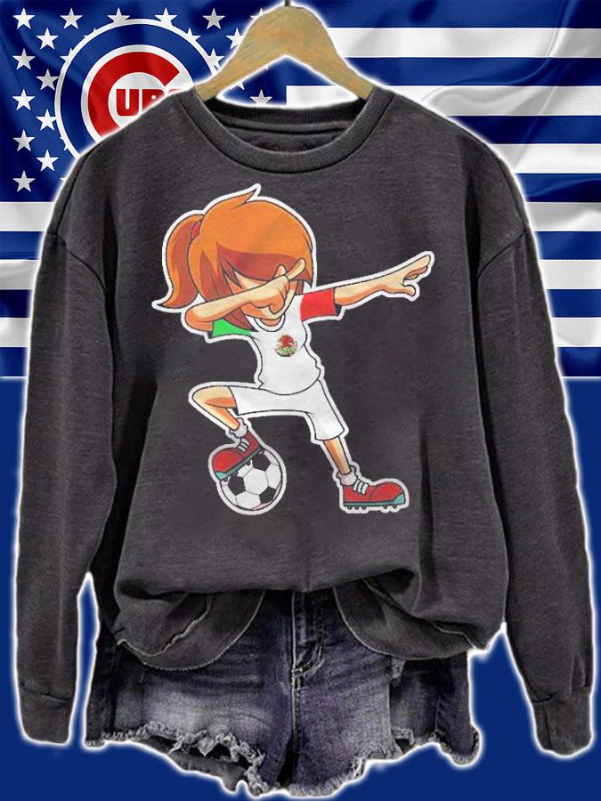 Dabbing Soccer Girl Mexico Jersey Mexican Kids Dab Gifts Shirt