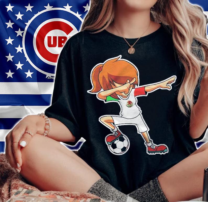 Dabbing Soccer Girl Mexico Jersey Mexican Kids Dab Gifts Shirt