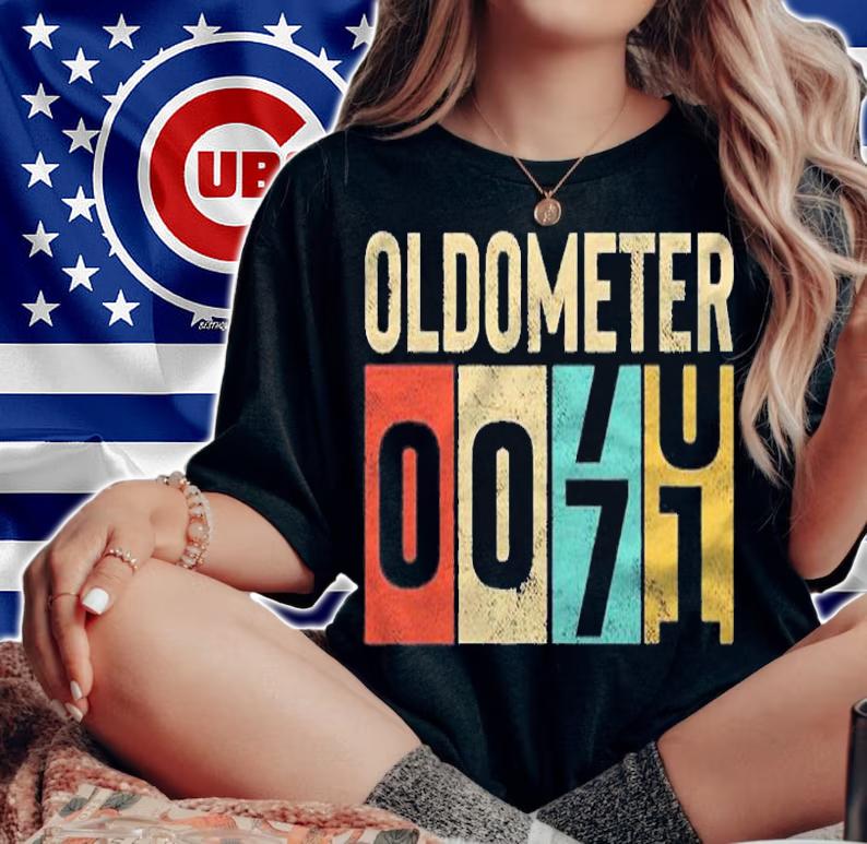 Funny 71 Years Old Oldometer Vintage 71St Birthday Odometer Shirt
