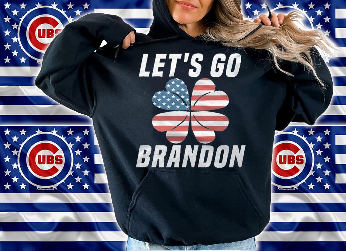 Hot let's Go Brandon Four Leaf Clover Flag T-Shirt