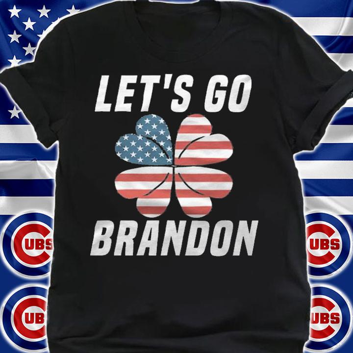 Hot let's Go Brandon Four Leaf Clover Flag T-Shirt