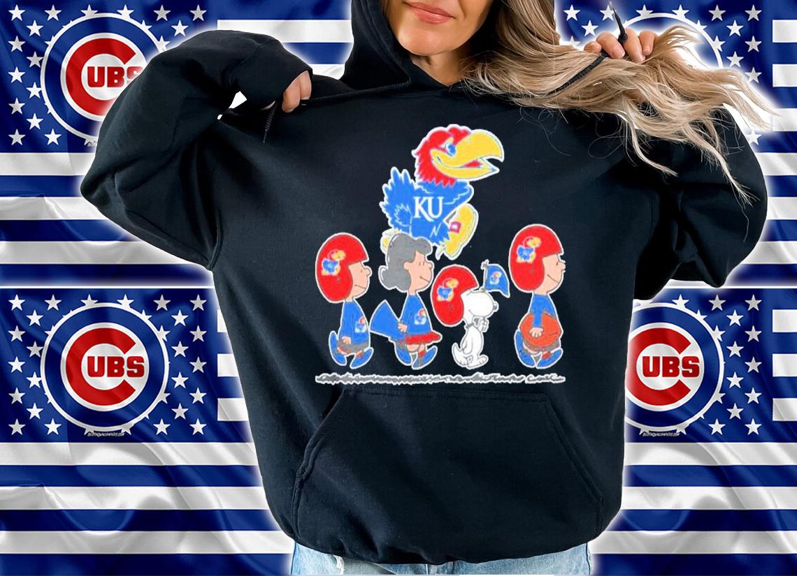 Kansas Jayhawks Logo Charlie Brown Snoopy And Friends Abbey Road Shirt hoodie