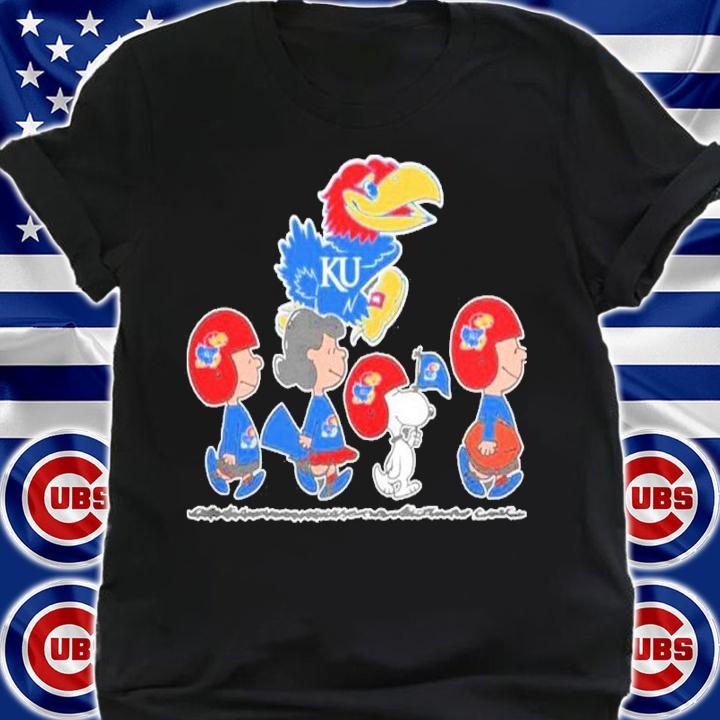 Kansas Jayhawks Logo Charlie Brown Snoopy And Friends Abbey Road Shirt shirt