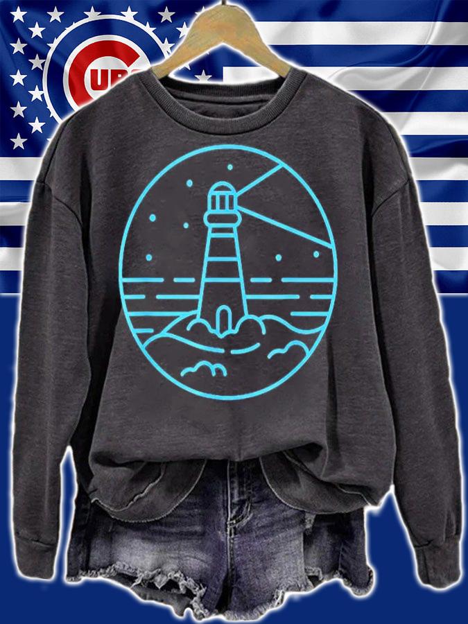Lighthouse Minimal Art Nautical Sailing Boating Sailor Gift T-Shirt sweatshirt