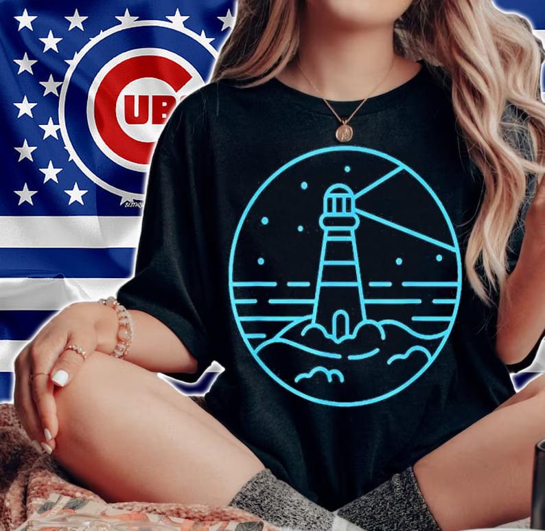 Lighthouse Minimal Art Nautical Sailing Boating Sailor Gift T-Shirt woman shirt